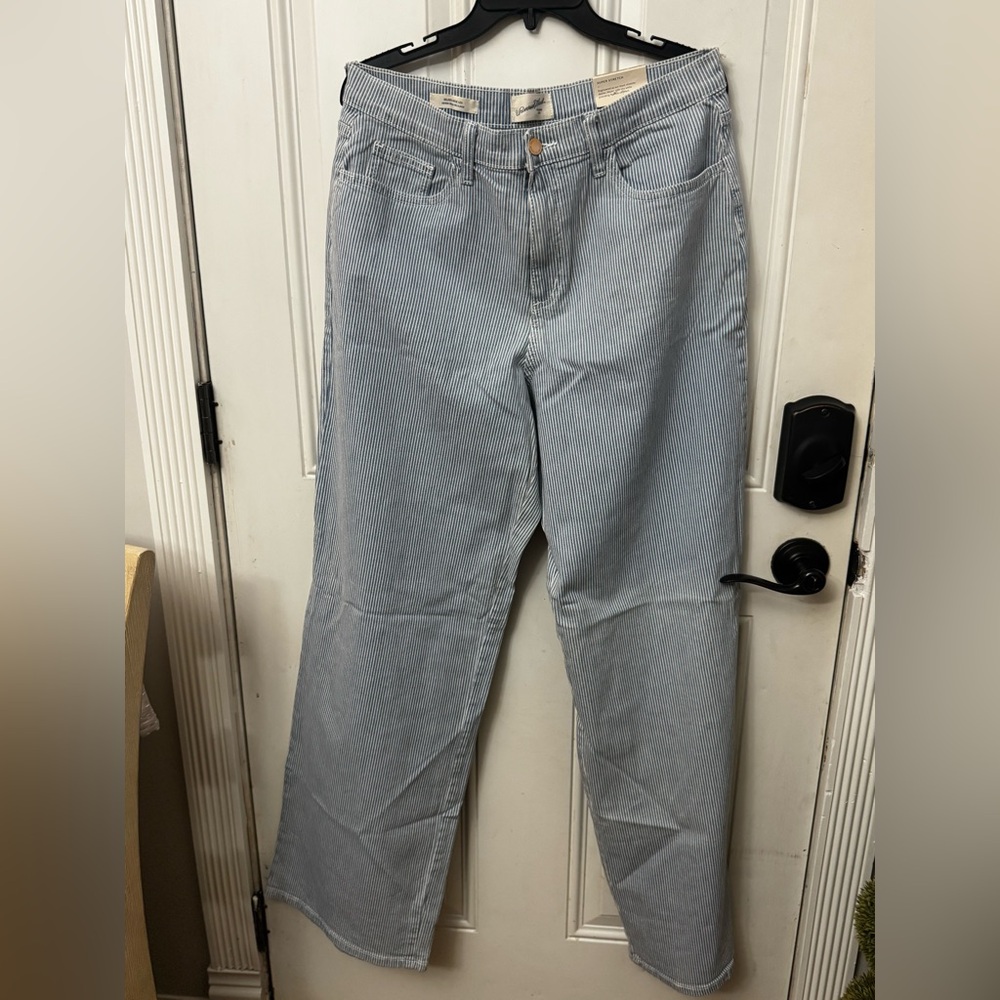 Women’s Universal Threads High Rise Relaxed Railroad Stripe Jeans size 12Long